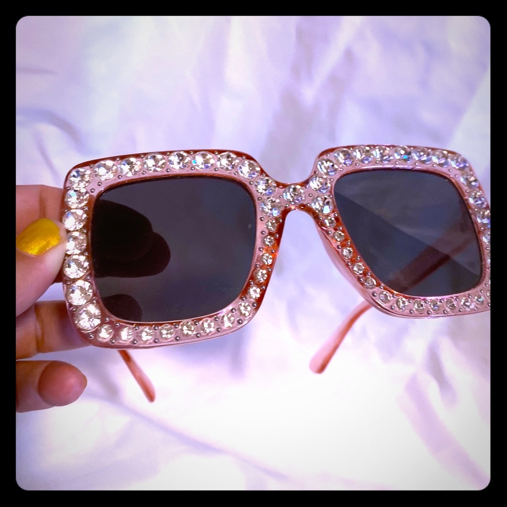 Pink rhinestone glasses